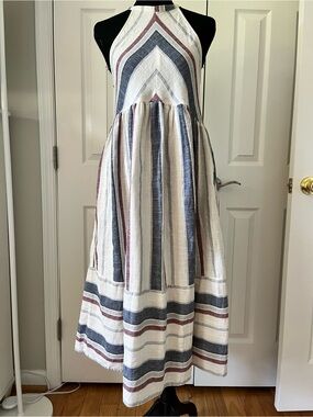 Listicle Striped Halter Maxi Dress – Size S